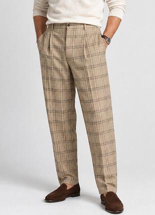 Брюки чоловічі asos design у клітинку бежеві