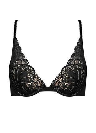 Кружевной бюстгальтер пуш-ап wonderbra refined glamour черного цвета с изящным узором. новый, оригинал