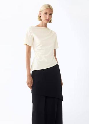 Асиметрична базова приталена футболка h&m
