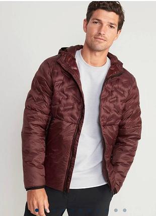 Чоловічий пуховик water-resistant packable hooded puffer jacket від old navy. розмір л.