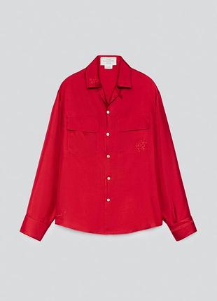 Сорочка жіноча червона шовкова zara new