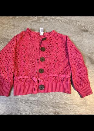 Кардиган для дівчинки baby gap рожевий в'язаний 3т
