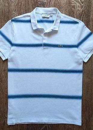 Белое мужское поло lacoste l!ve размер m
