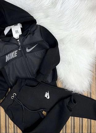 Спортивний костюм nike теплий на флісі чорний