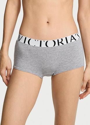 Хлопковые трусики-шортики с логотипом exploded logo. victoria ́s secret. оригинал 🇺🇸