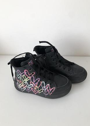 Кросівки дитячі adidas високі чорні з різнокольоровим принтом