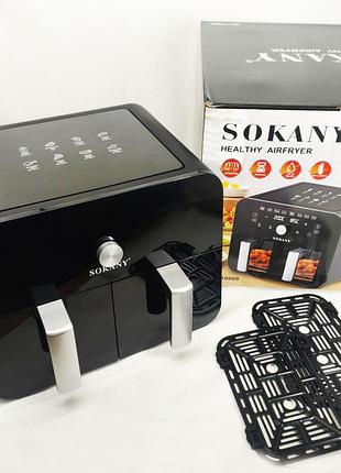 Мультипіч sokany sk-10008 на 10л аерофритюрниця з таймером та терморегулятором, аерогриль