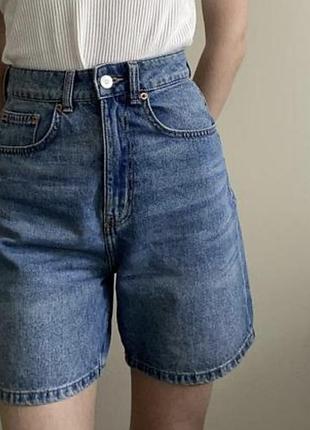 Шорти джинсові бермуди з високою посадкою h&m