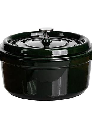 Кокотница чугунная эмалированная 4 л, малахит yiwu hp-flg-10 green