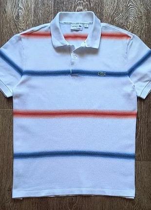 Белое мужское поло lacoste l!ve размер m