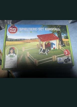 Ігровий набір для хлопчика/дівчинки playtive spieltiere-set kuhstall дерев'яний