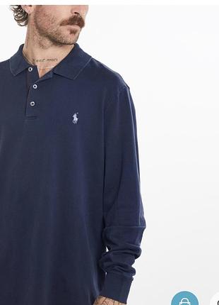 Поло чоловіче polo ralph lauren темно-синє xxl classic fit