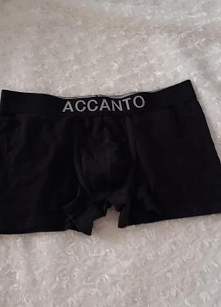 Чорні боксерки базові труси чоловічі котонові accanto s m 8 10 36 38 44 46