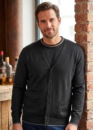 Чоловічий кардиган blue harbour (marks & spencer) на ґудзиках з кишенями р. xxl