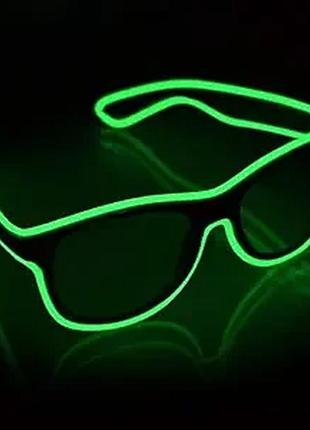 Світлодіодні led окуляри yourfocus green акумуляторні неонові окуляри що світяться для вечірок 4 режими