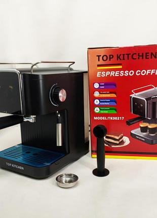 Кофеварка top kitchen tk00217 1500вт 1.8л, капучинатор, кофеварка с подогревом чашек 15 бар
