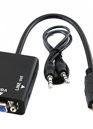 Видеоадаптер hdmi - vga конвертер видео + аудио 1080p