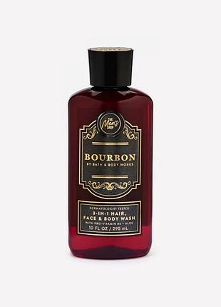 Чоловічий гель для душу 3 в1 bath & body works bourbon 295 мл