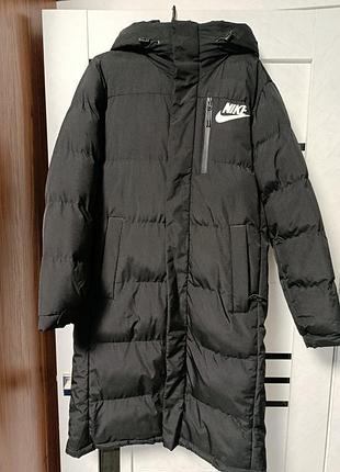 Чоловічий зимовий пуховик nike чорний