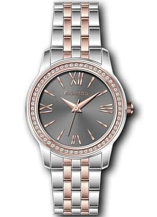 Женские часы guardo premium 012777-5 комбинированный корпус с безелем в цирконии комбинированный стальной браслет графитовый