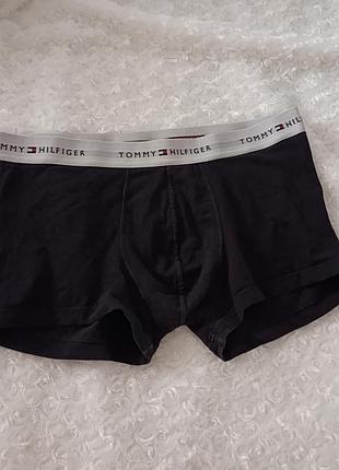 Чорні боксерки базові труси чоловічі котонові tommy hilfiger l xl 12 14 40 42 48 50