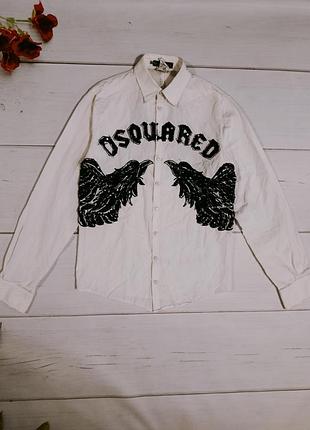 Премиальная рубашка женская с большим логотипом dsquared2 (оригинал)