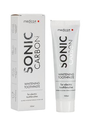 Відбілююча зубна паста medica+ sonic-carbon, 100 мл (для електричних зубних щіток)