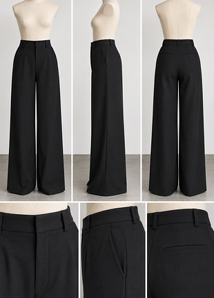 Чорні класичні штани-палаццо leman | m | wide leg