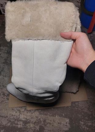 Белые кожаные зимние сапоги 2