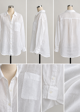 Лляна сорочка h&m linen, розмір m, у вільному подовженому крої