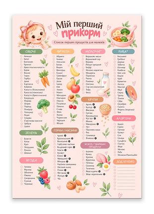 Магнитный планер прикорма розовый «мой первый прикорм» а4 с маркером