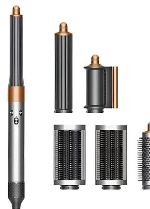 Стайлер для волосся airwrap complete long 6 насадок nickel/copper, золотий/сірий