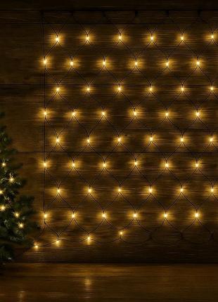 Светодиодная гирлянда-штора lightzone 160 led 13.2 м теплый белый свет, таймер, эффект мерцания