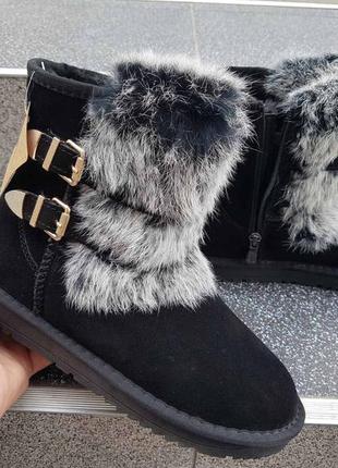 Замшевые угги для девочки р.34