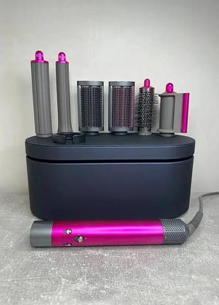 Мультистайлер, стайлер для волос hs05 с кейсом airwrap complete long 6 насадок fuchsia/nickel