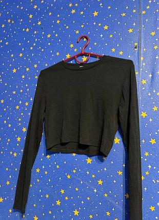 Лонгслів жіночий zara укорочений чорний