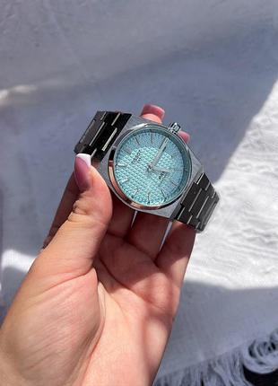 Чоловічий годинник tissot prx powermatic 80 40 мм — автоматичний механічний, циферблат tiffany, сапфірове скло, сталевий браслет