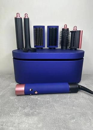 Мультистайлер, стайлер для волос hs05 с кейсом airwrap complete long 6 насадок vinca blue/rose