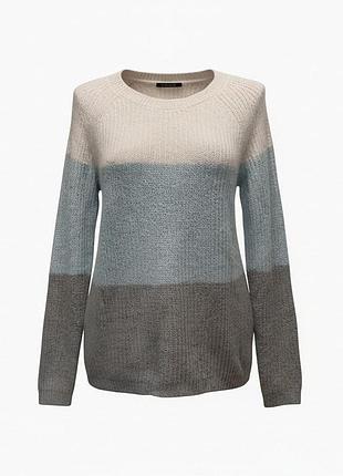 Женский свитер dorothy perkins s молочный серый полосатый с альпакой и шерстью