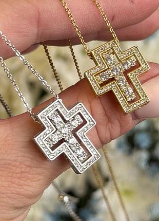 Цепочка с крестиком из медицинской стали (stainless steel)