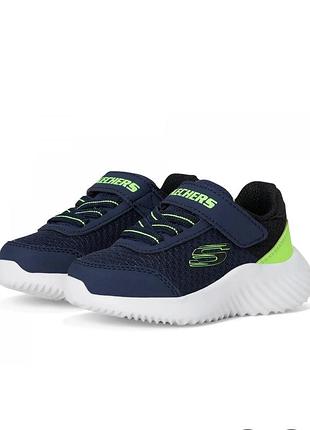 Кросівки для хлопчиків skechers microspec max темно-сині з салатовим