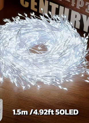 Светодиодная гирлянда-феерия «гилочки / капли росы» usb 1.5 м 50 led 8 режимов свечения