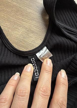 Чорна сукня в рубчик / чорне плаття h&m 4