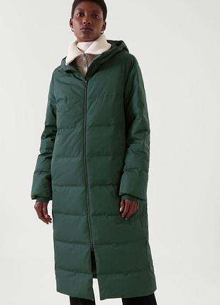 Зимний пуховик пух/перо  cos puffer redown®puffer coat dark green.