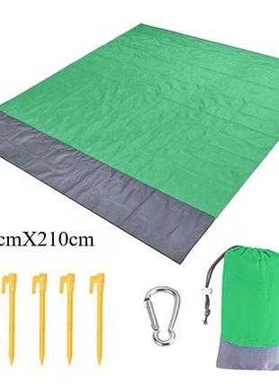 Пляжний килимок, покривало для пікніка анті-пісок 200*140 колір : зелений