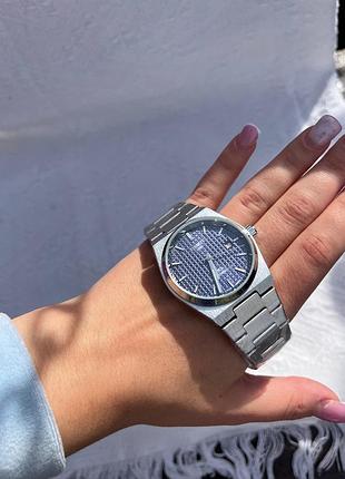 Чоловічий годинник tissot prx powermatic 80 40 мм — автоматичний механічний, синій циферблат, сапфірове скло, сталевий браслет