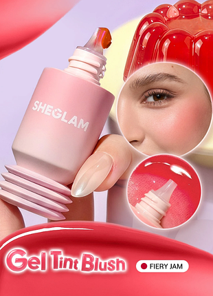 Гелеві рум'яна для обличчя sheglam aqua flushed gel blush - fiery jam (6308)