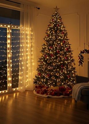 Світлодіодна гірлянда-сітка lightzone 160 led 3.2х1.5 м. янтарне світло
