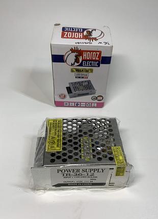 Блок питания для светодиодной ленты 12v 3a 36w tr-36-12 biom, перфорированный led-ленты и др. (н8233)