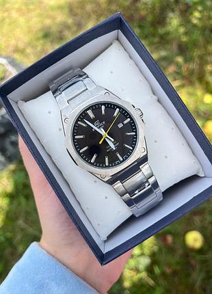 Чоловічий годинник casio edifice efr-s108 — кварцовий, чорний циферблат, сталевий корпус і браслет